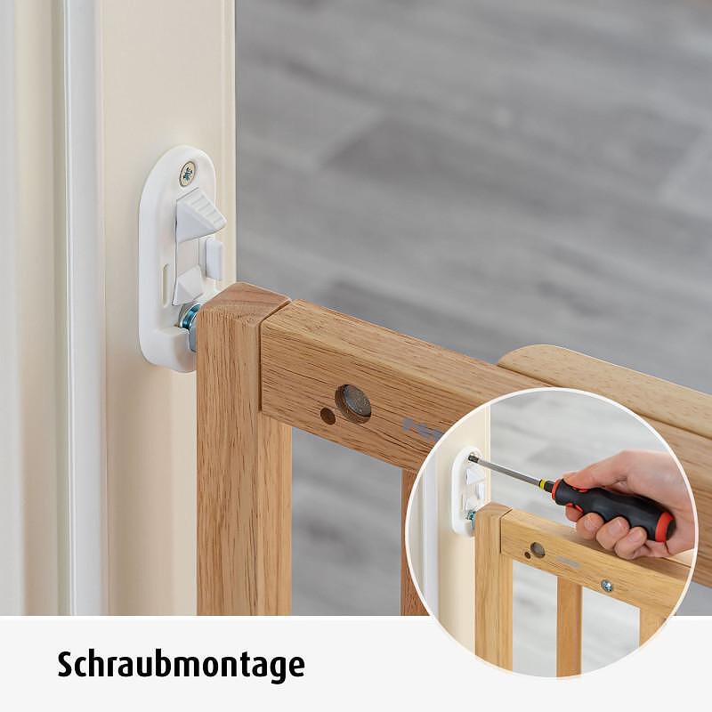 Универсална Преграда За Врата Стълби С Пробиване 46147 Натурална New023737 Reer