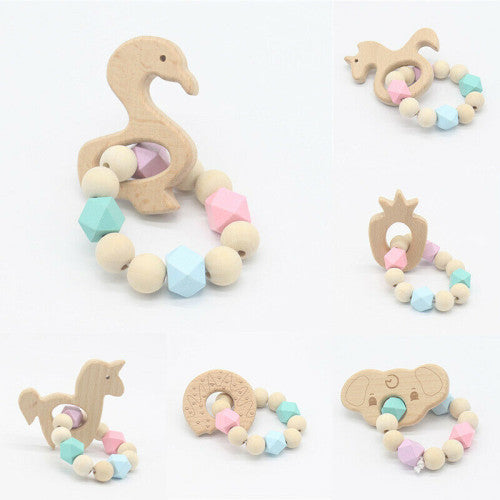 Бебешка Дървена Гризалка С Мъниста - Дървени Играчки - Smartbaby - BebeMama