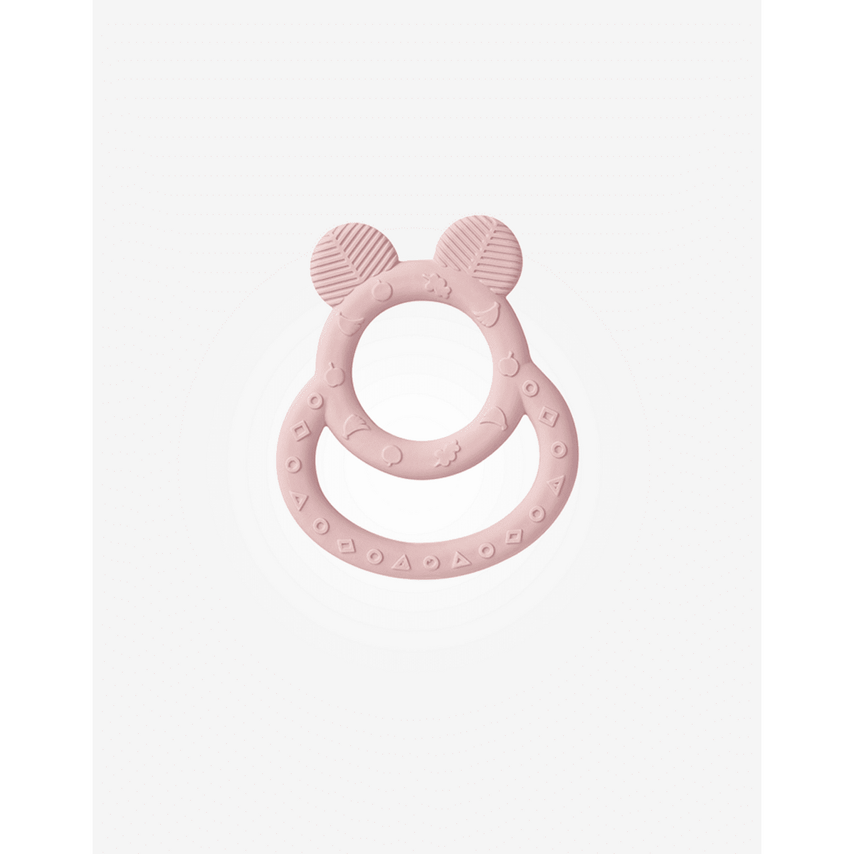 Saro Baby Soft Ears rózsaszín babarágóka természetes gumiból