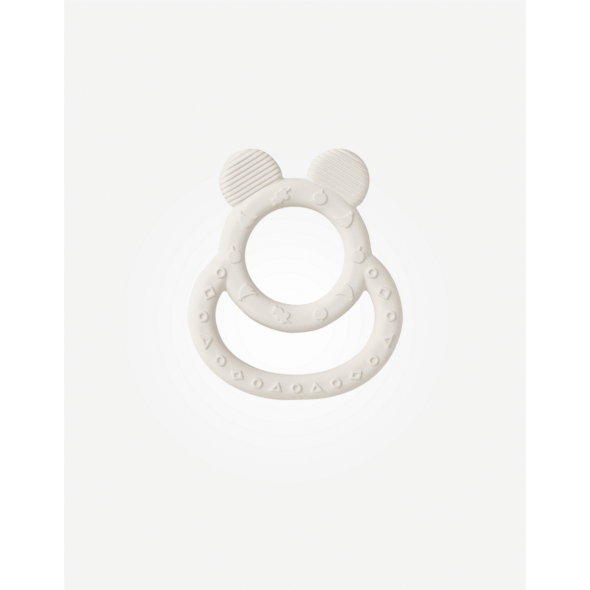 Saro Baby Soft Ears fehér gumi rágóka babáknak