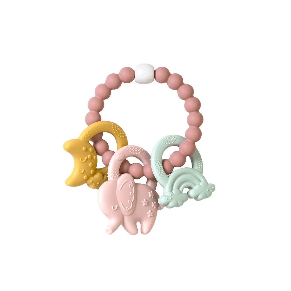 Бебешка Силиконова Гризалка Ele Fun Pink Saro Baby