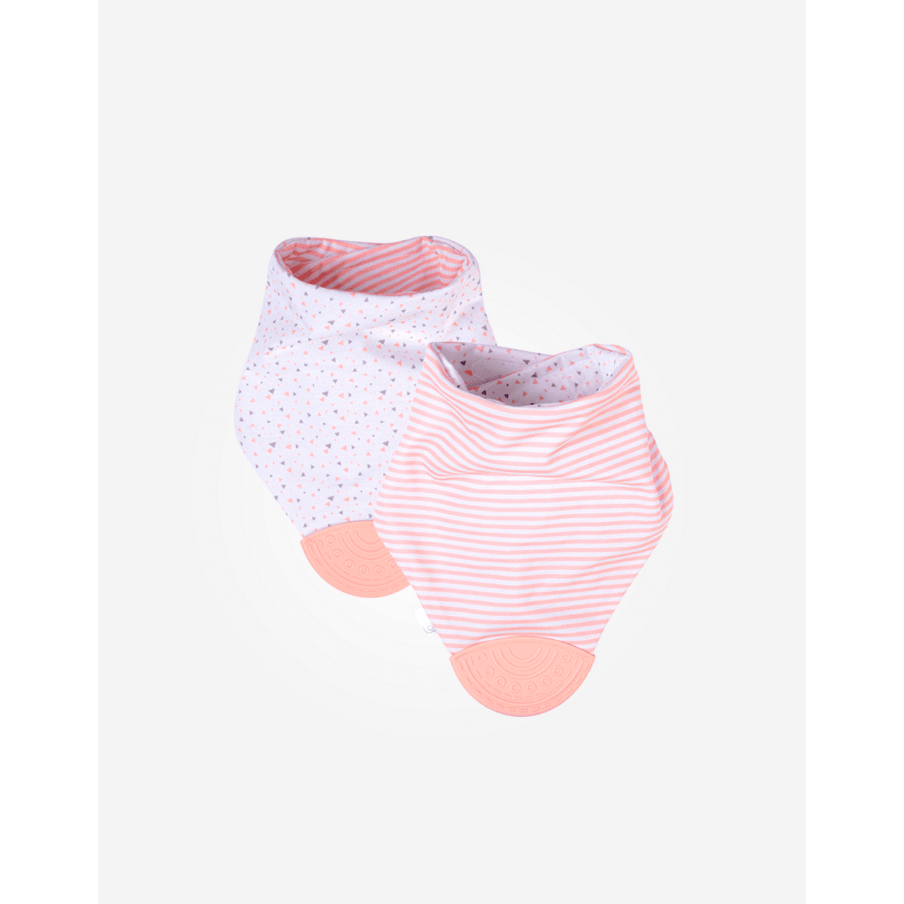 Бебешки Двулицев Лигавник Бандана С Гризалка Pink Saro Baby