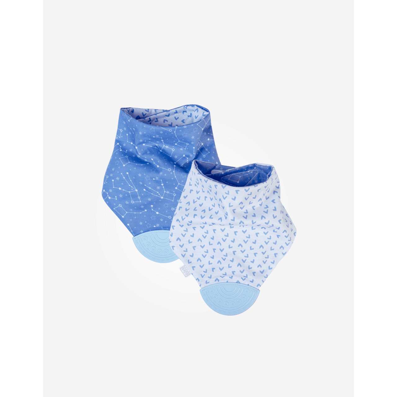 Бебешки Двулицев Лигавник Бандана С Гризалка Blue Saro Baby