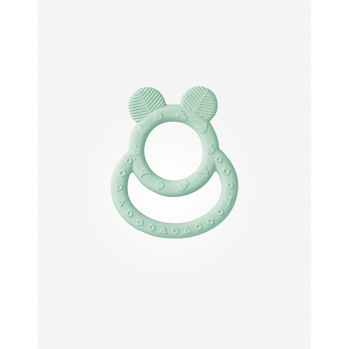 Saro Baby Soft Ears rágóka mentazöld színben, kaucsuk anyagból