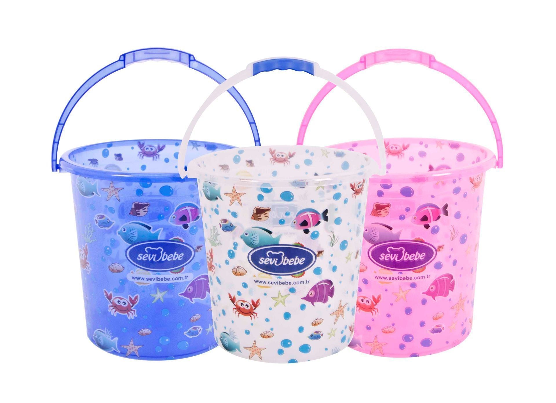 Кофа За Баня Прозрачна Шарена Синя 100 1 Sevi Baby