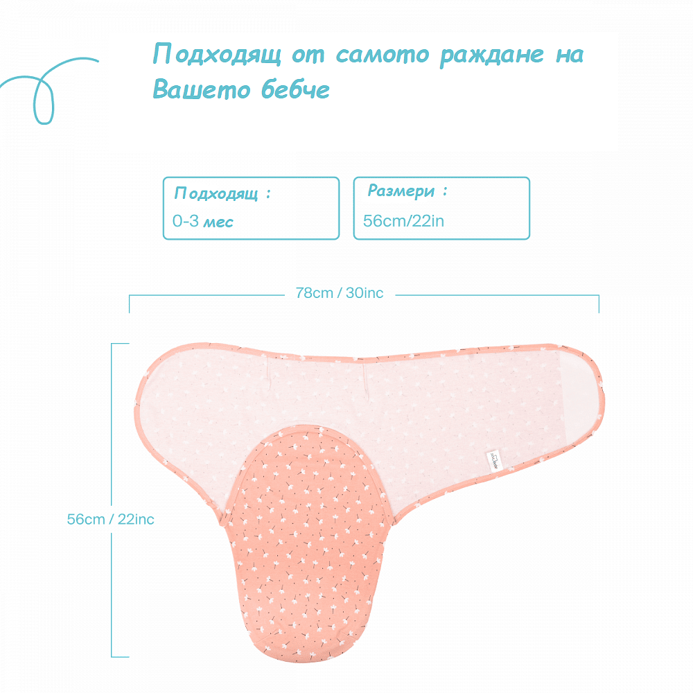 Антистрес Пелена За Новородено Blossom Розов 118 169 Sevi Baby