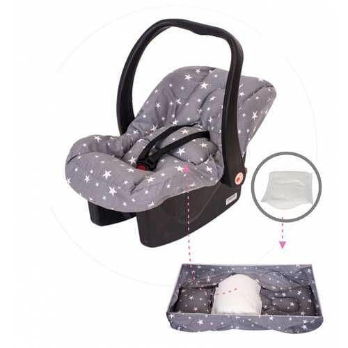 Калъф За Столче За Кола С Опора На Кръста Звезди Сиви 61 13 Sevi Baby