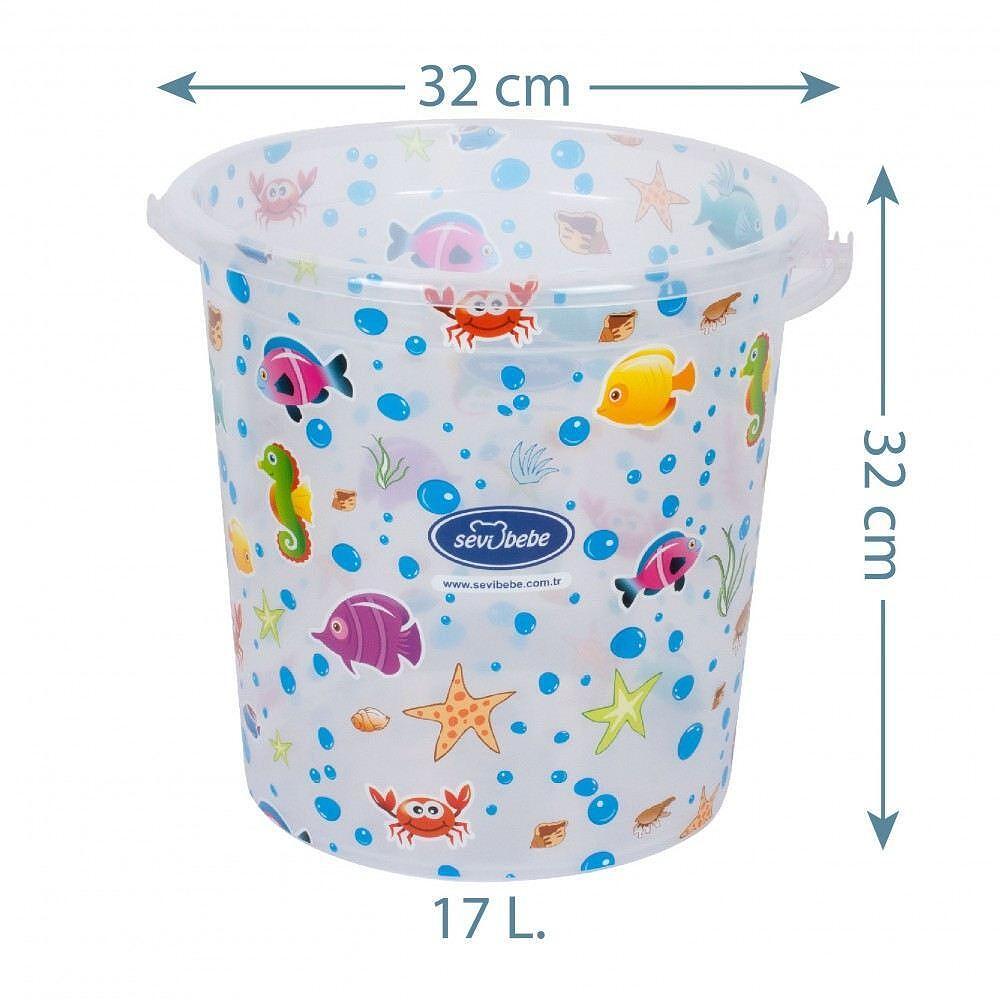 Кофа За Баня Прозрачна Шарена Бяла 100 50 Sevi Baby