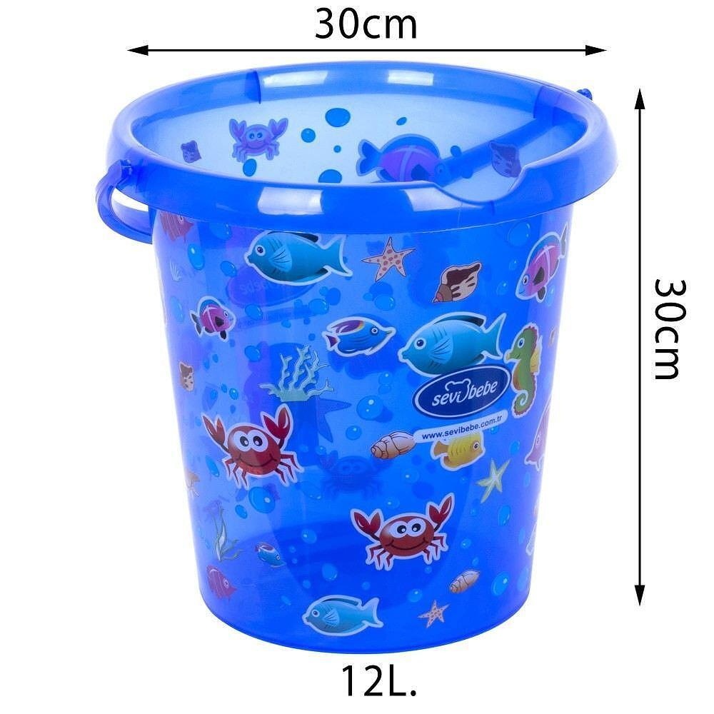 Кофа За Баня Прозрачна Шарена Синя 12л 408 1 Sevi Baby