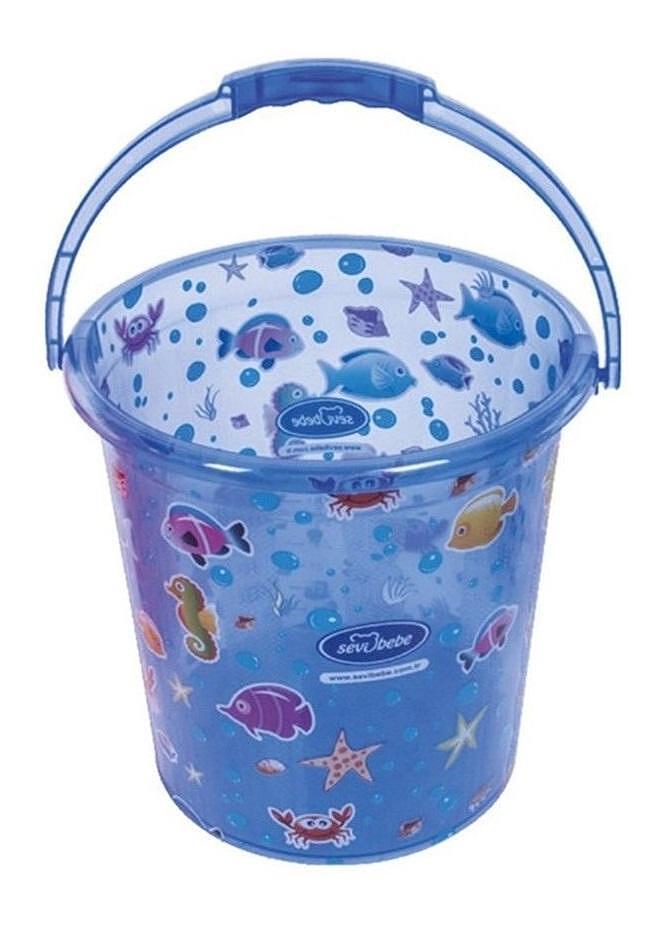 Кофа За Баня Прозрачна Шарена Синя 12л 408 1 Sevi Baby