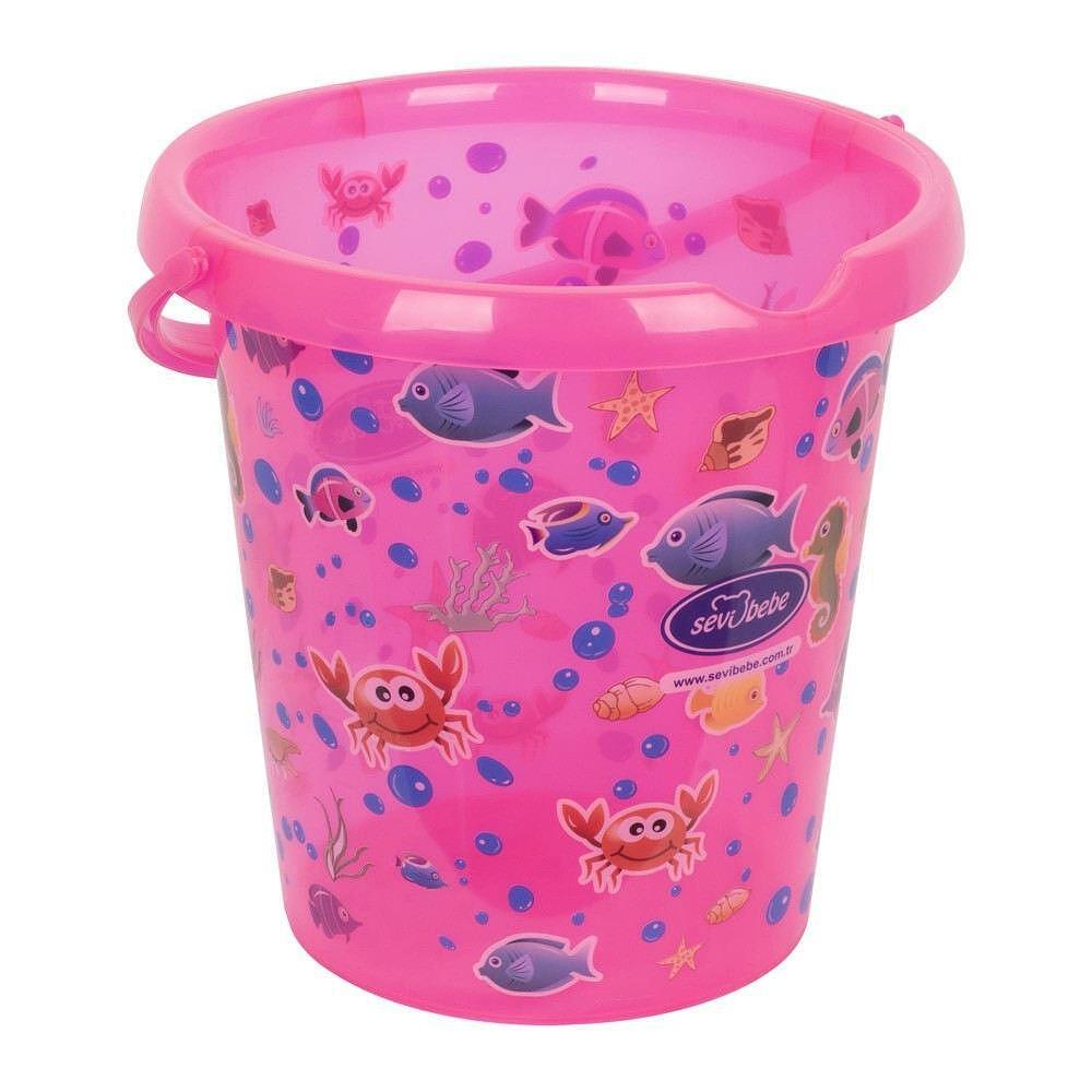 Кофа За Баня Прозрачна Шарена Розова 12л 408 2 Sevi Baby