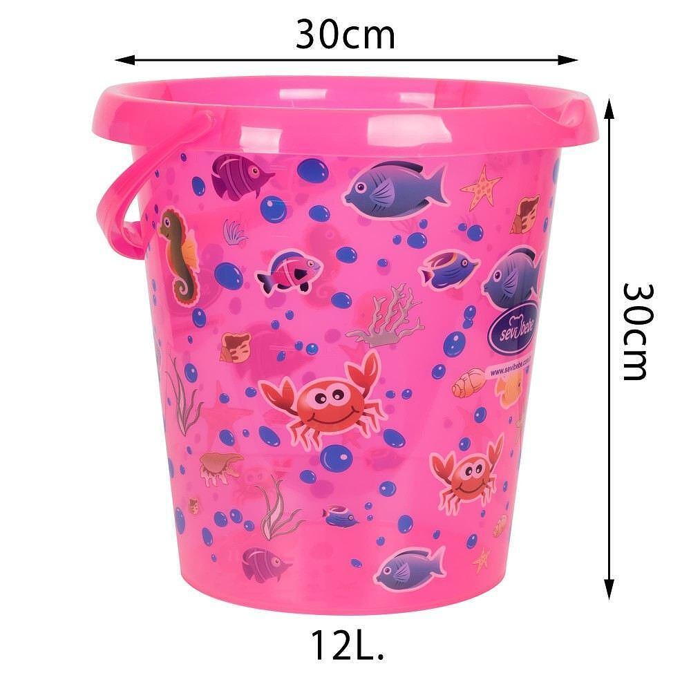 Кофа За Баня Прозрачна Шарена Розова 12л 408 2 Sevi Baby