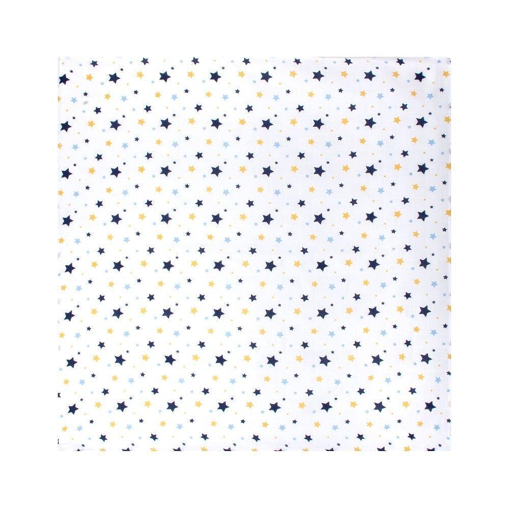 Муселинова Пелена 100x100 Cm Падащи Сини Звезди 353 140 1 Sevi Baby