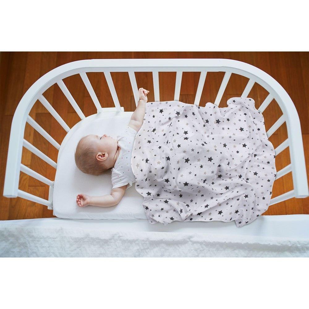 Муселинова Пелена 100x100 Cm Падащи Сиви Звезди 353 140 13 Sevi Baby