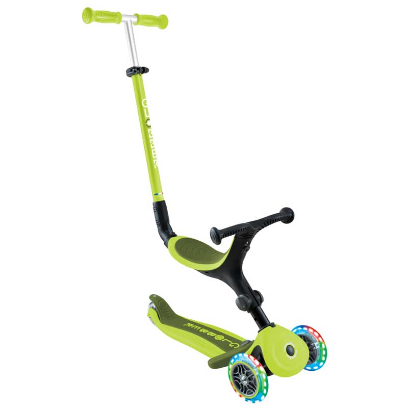 Сгъваема Тротинетка С Родителски Контрол 5 В 1 Globber Go Up Active Lights Лайм --- BebeMama