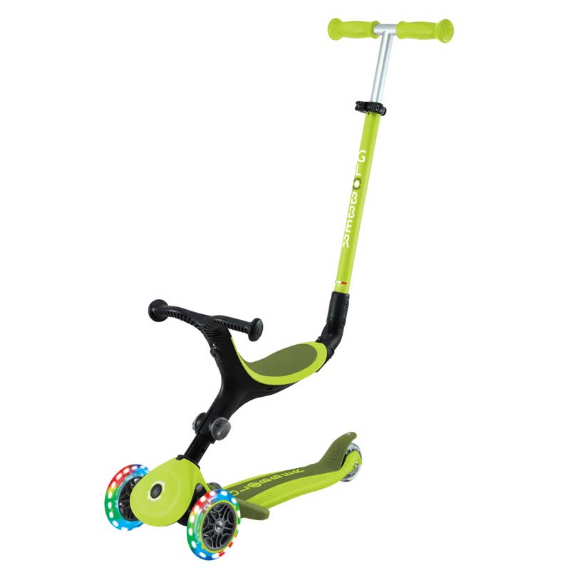 Сгъваема Тротинетка С Родителски Контрол 5 В 1 Globber Go Up Active Lights Лайм - Тротинетки - Globber - BebeMama