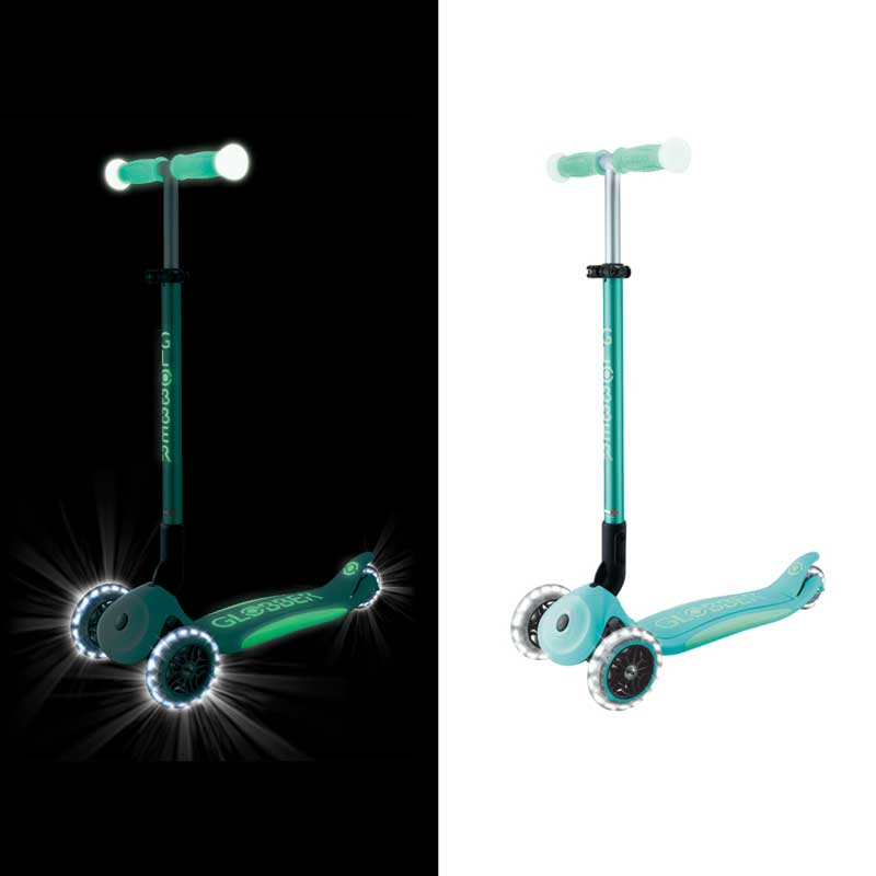 Сгъваема Тротинетка Със Светещи Дръжки Elite Glow Lights, Ментова Globber