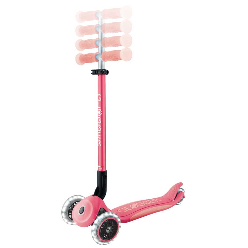 Сгъваема Тротинетка Със Светещи Дръжки Elite Glow Lights, Цвят Корал Globber