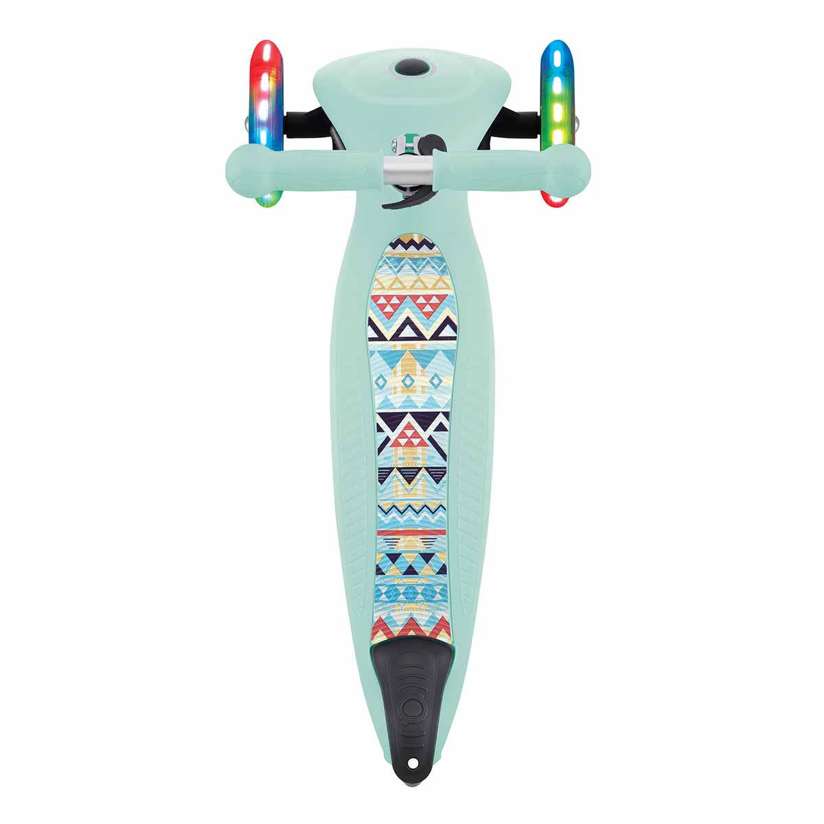 Сгъваема Тротинетка Със Светещи Колела Globber Junior Fantasy Lights Ментово Зелена --- BebeMama