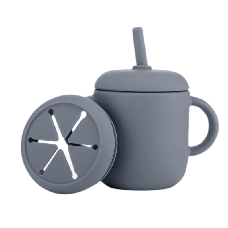 Силиконова Чашка 2В1 Reer Сива - Чаши - Reer - BebeMama