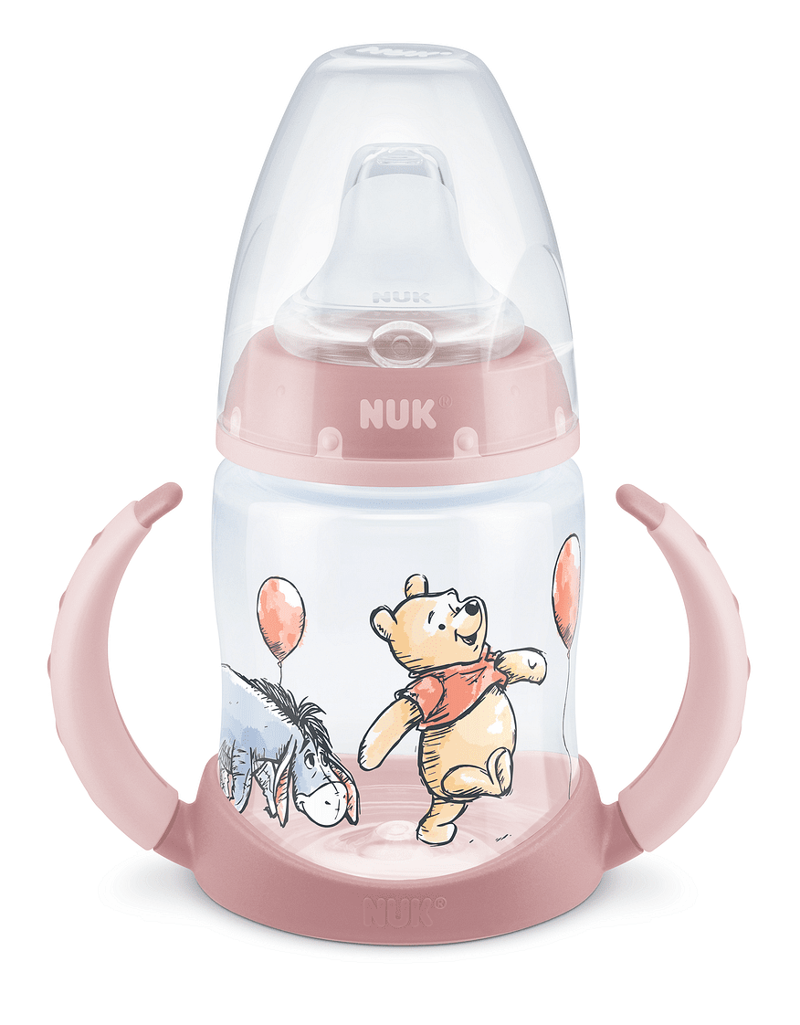 Nuk First Choice Рр Шише Temperature Control 150Мл. Със Силиконов Накрайник За Сок Disney - Розов
