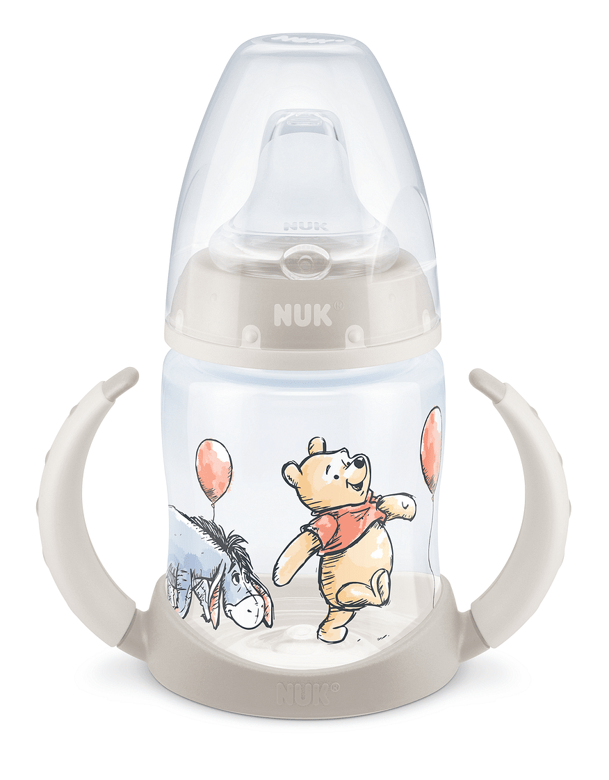 Nuk First Choice Рр Шише Temperature Control 150Мл. Със Силиконов Накрайник За Сок Disney - Бежов