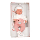 Păpușa Râzătoare Missy cu Scutec Roz - 45 Cm