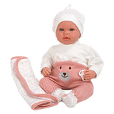 Păpușa Râzătoare Missy cu Scutec Roz - 45 Cm