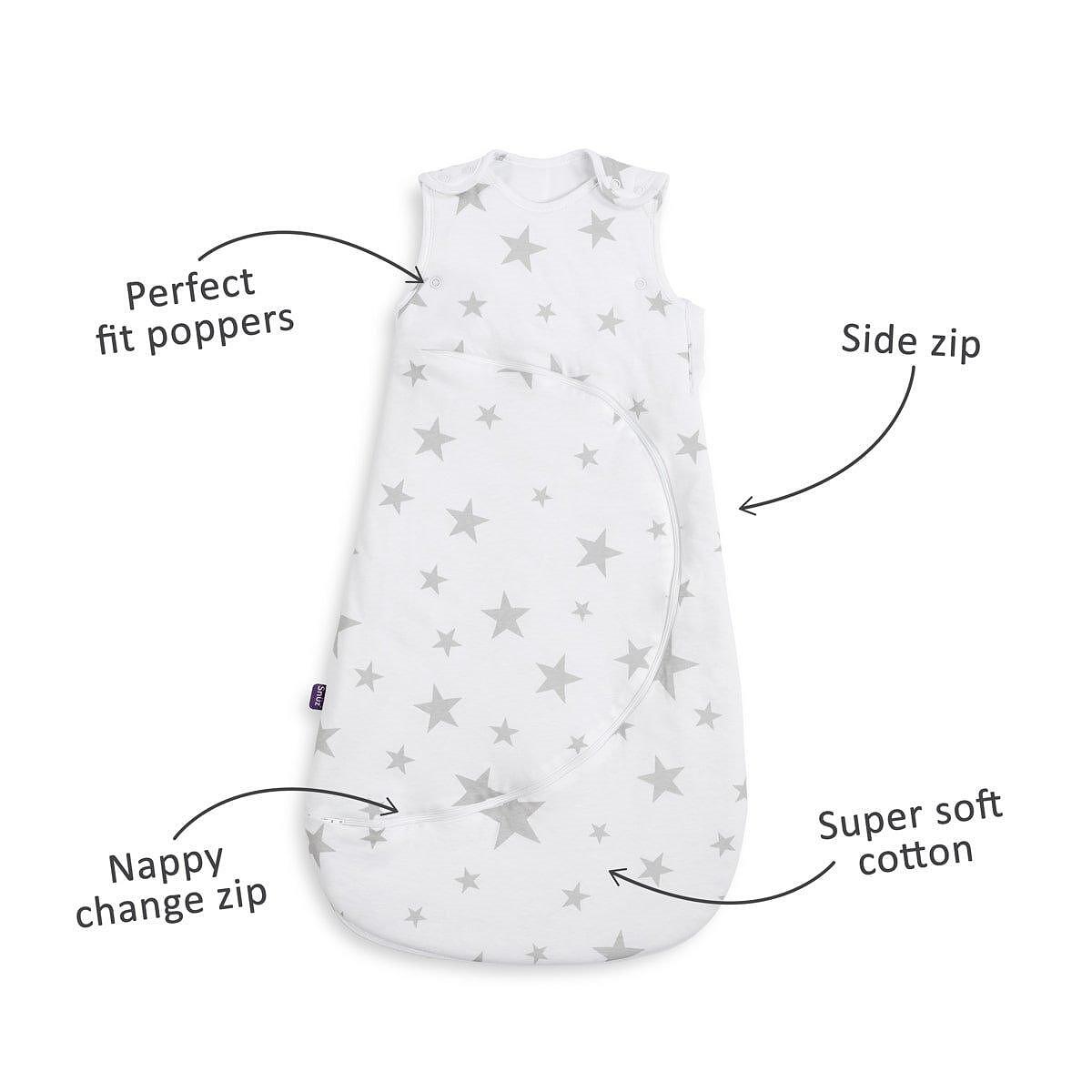 Чувал За Спане С Цип Snuzpouch (0 6 М.) Grey Stars Snüz