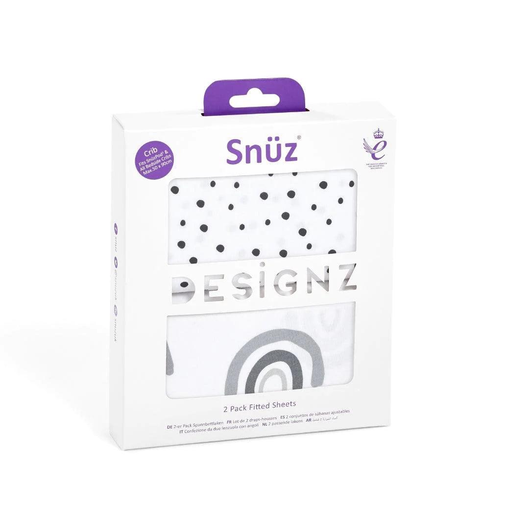 Snuzpod Gumiros Lepedő Szett (2 db), Mono Rainbow Snüz