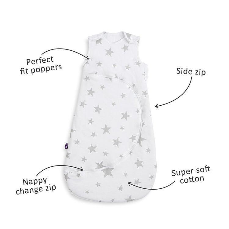 Летен Чувал За Спане С Цип Snuzpouch (0 6 М.) Grey Stars Snüz