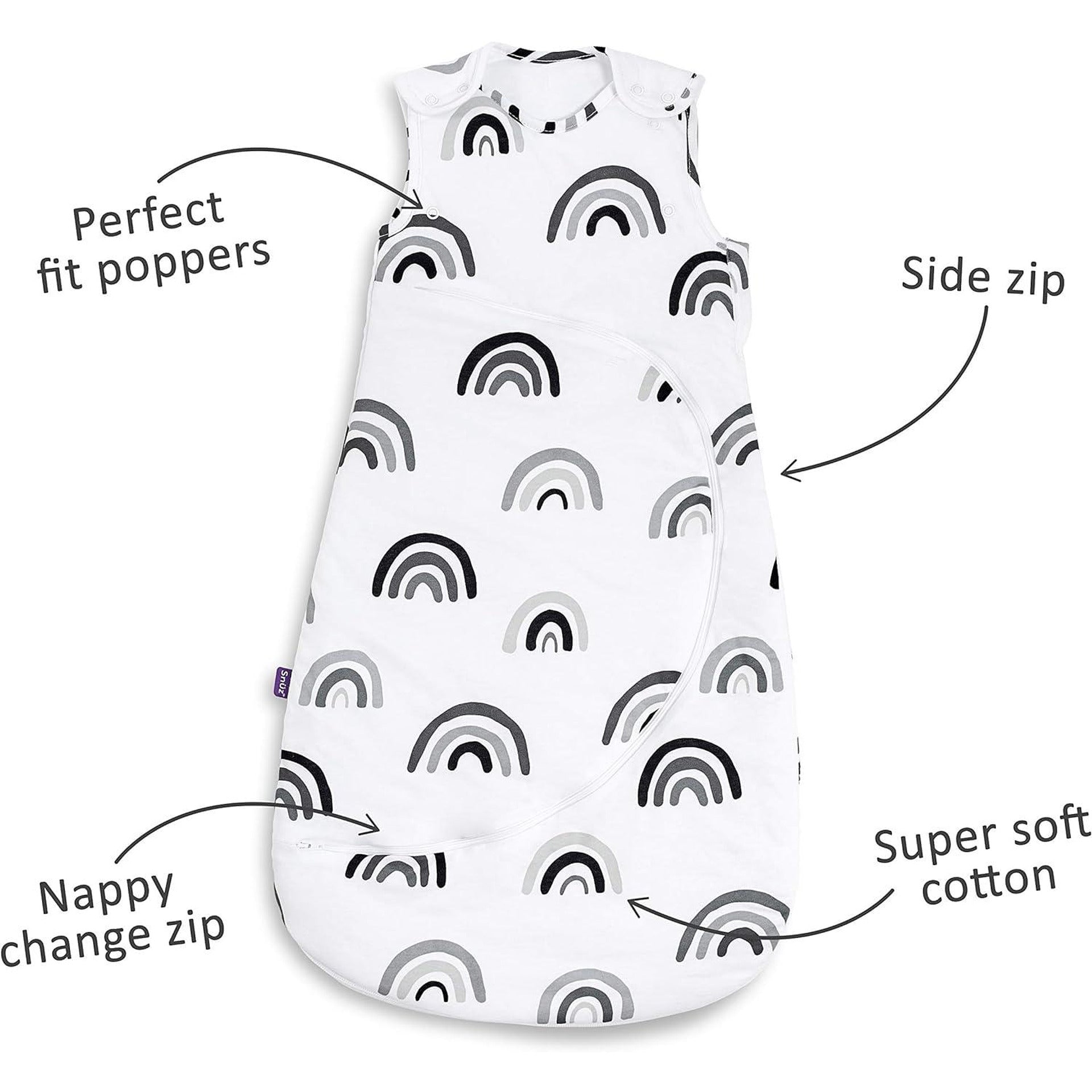 Зимен Чувал За Спане С Цип Snuzpouch (0 6 М.) Mono Rainbow Snüz