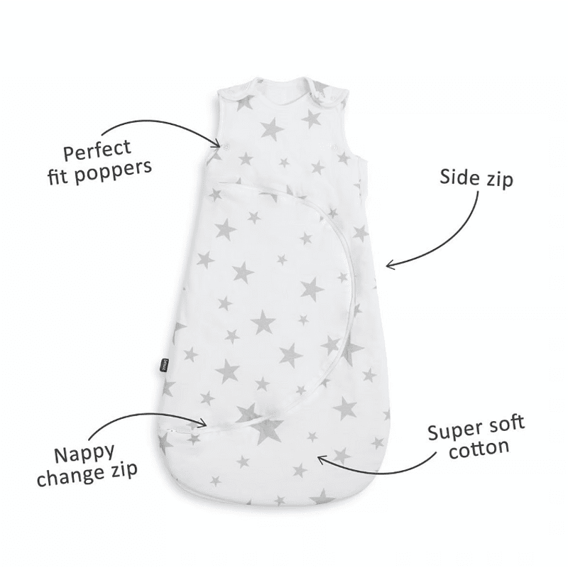 Летен Чувал За Спане С Цип Snuzpouch (6 18 М.) Grey Stars Snüz