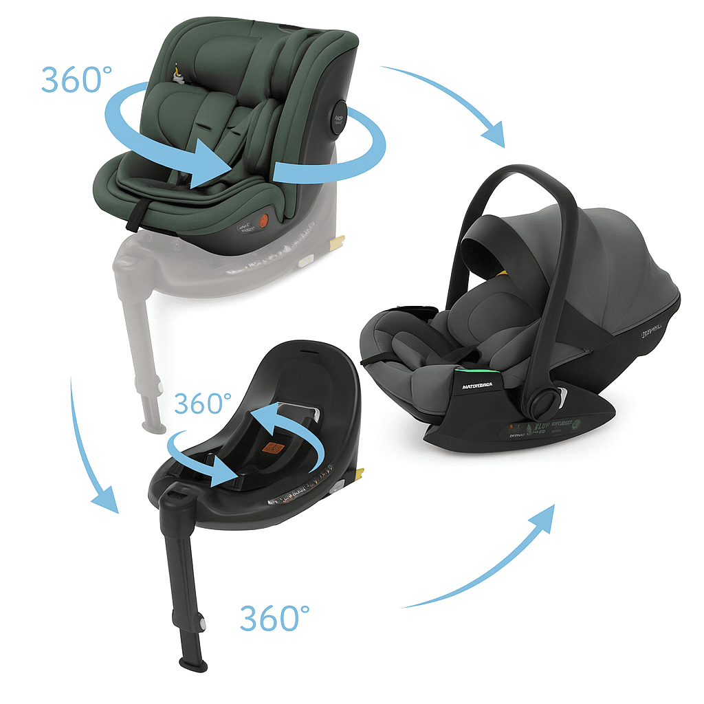 Комплект Столче За Кола 3 В 1 Disk Grow I Size + База Disk I Size + Столче Disk Infant I Size Foppapedretti
