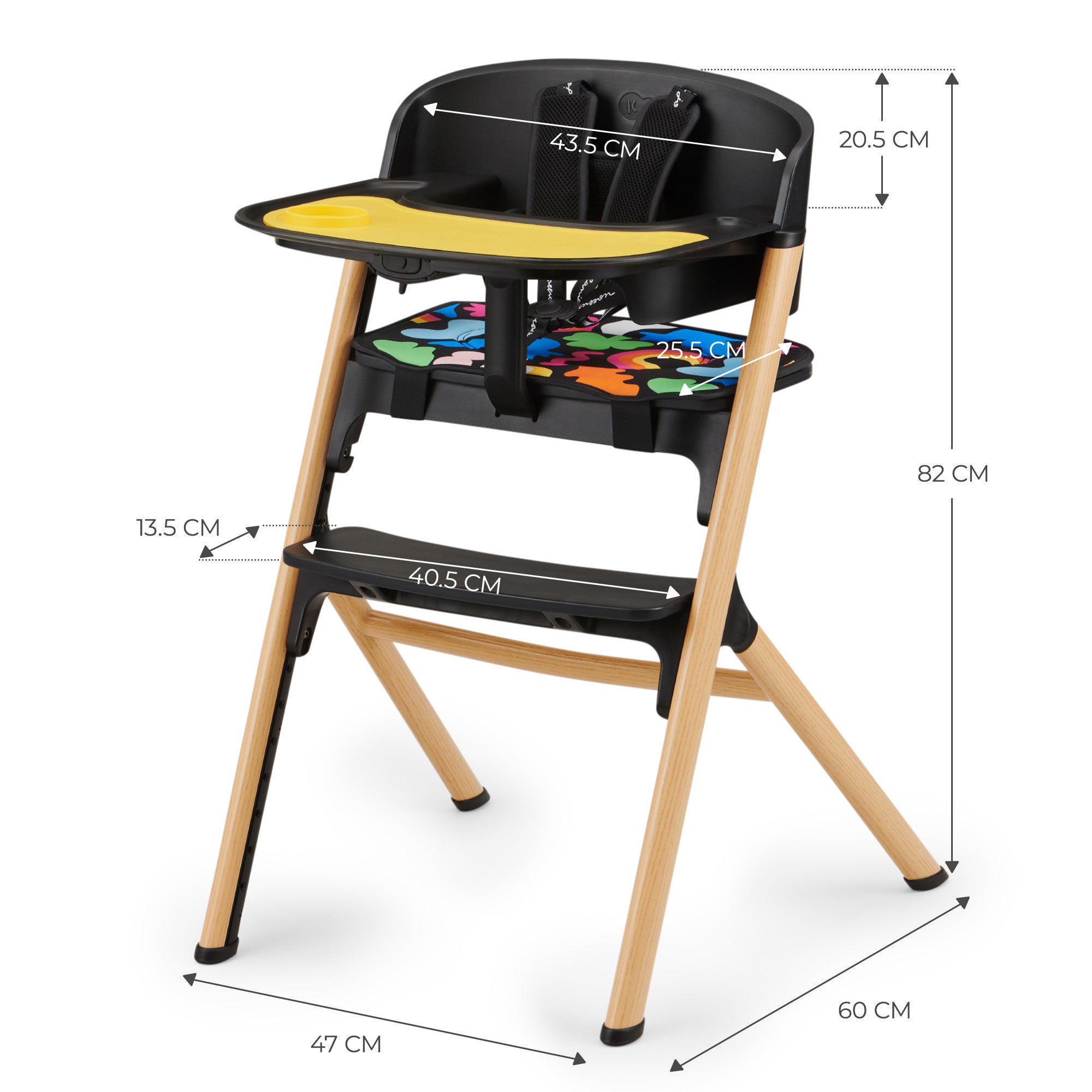 Столче За Хранене Kinderkraft Livy+ Шезлонг Calmee, Happy Shapes