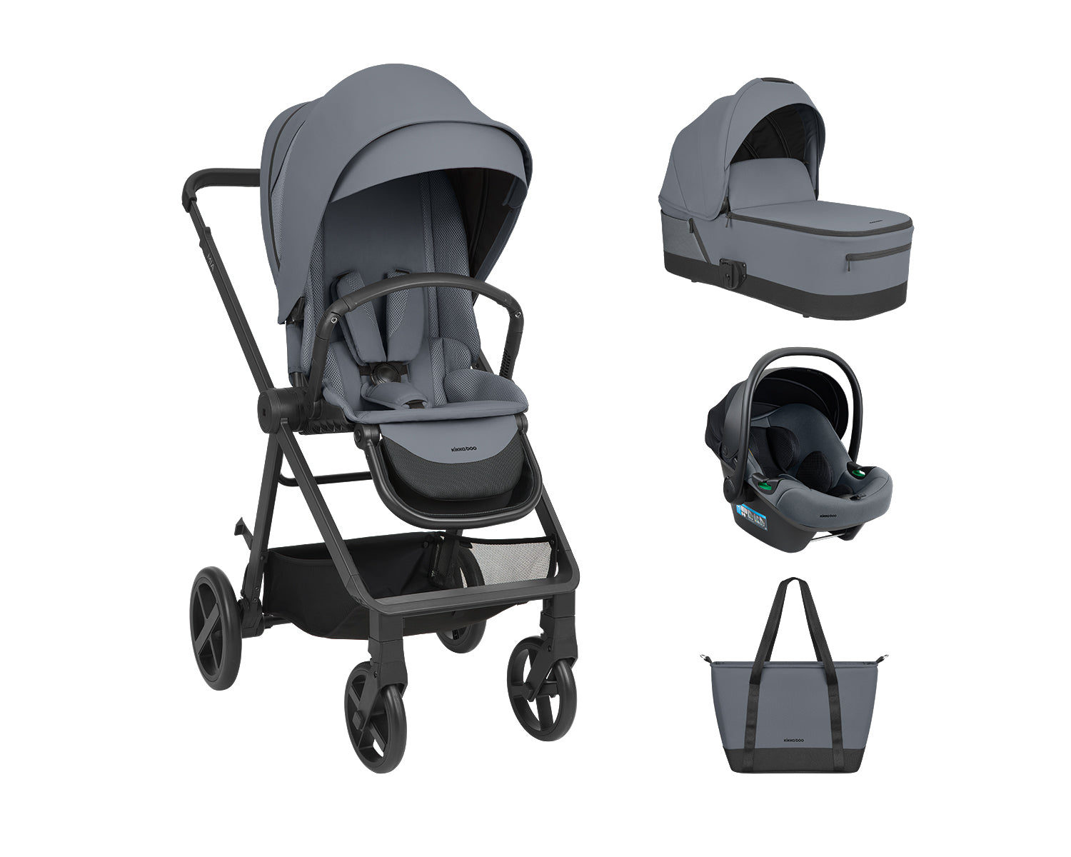 Комбинирана Количка 3в1 С Кош За Новородено Mia Grey 2026 Kikkaboo