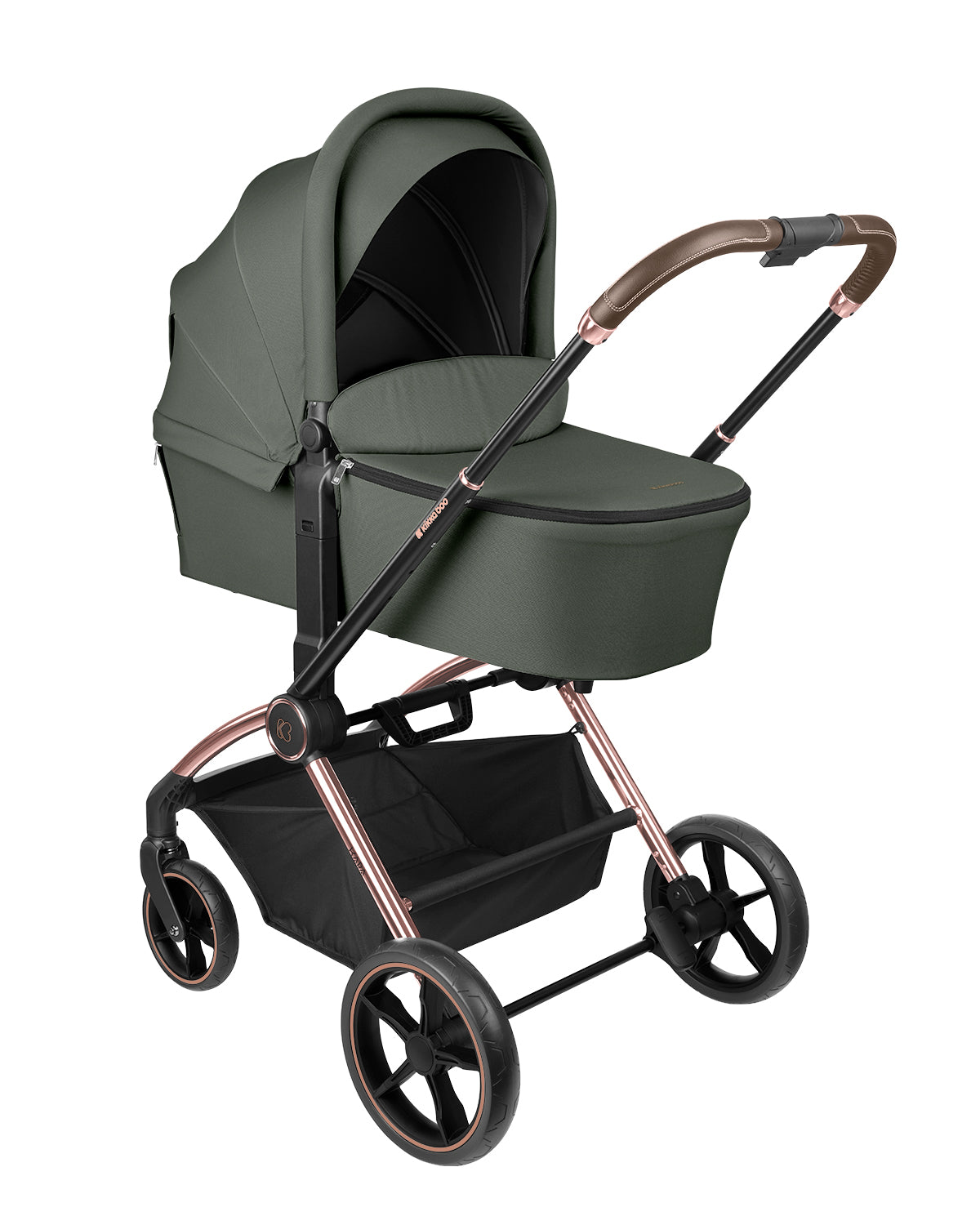 Комбинирана Количка 2в1 С Кош За Новородено Kara Army Green Kikkaboo