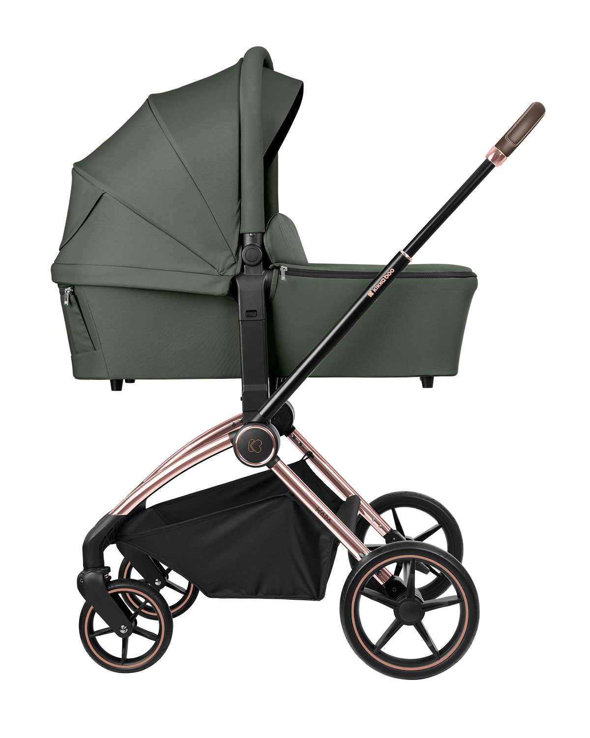 Комбинирана Количка 2в1 С Кош За Новородено Kara Army Green Kikkaboo