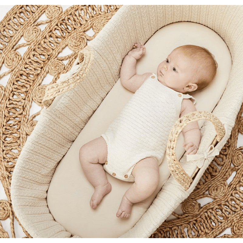 Kosárlepedő Moses Basket babakocsiba alváshoz, 30x70 cm, vászon, The Little Green Sheep