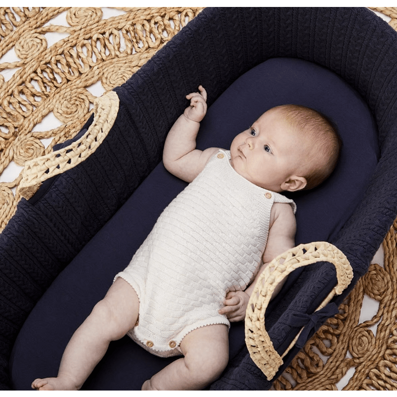 Чаршаф За Кошница Количка За Спане Moses Basket 30x70 См. Midnight The Little Green Sheep