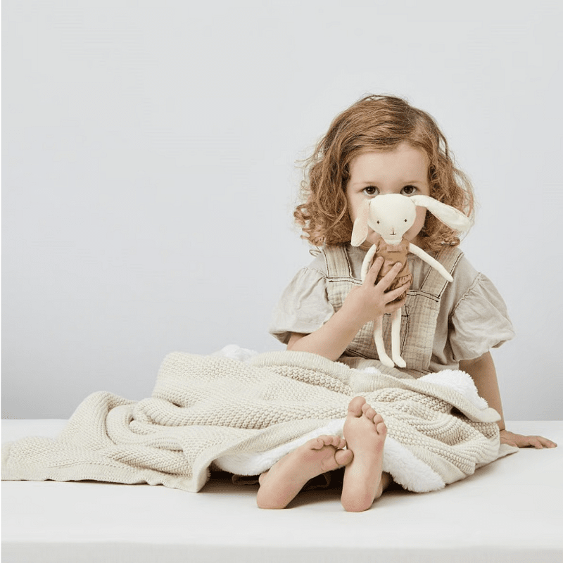 Плетено Поларено Бебешко Одеяло 80х100 См. Linen The Little Green Sheep