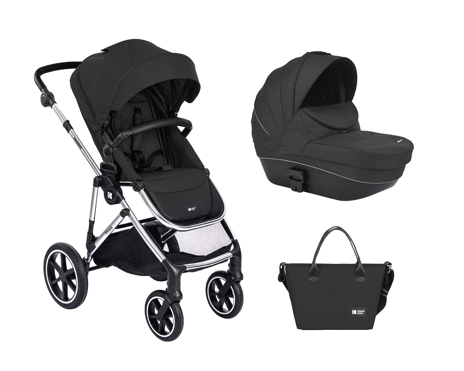 Комбинирана Количка 2в1 С Твърд Кош Thea Black Kikkaboo