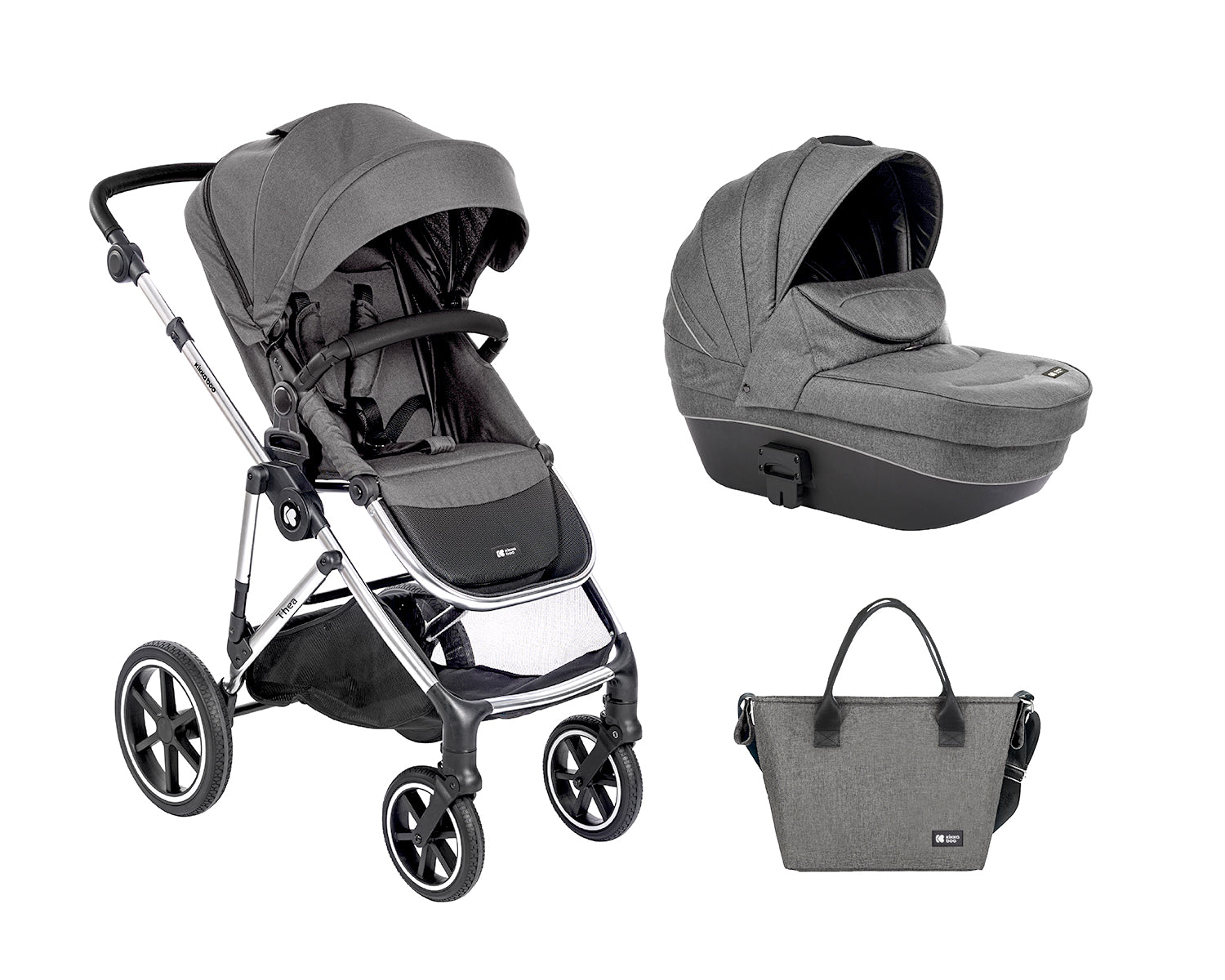 Комбинирана Количка 2в1 С Твърд Кош Thea Dark Grey Kikkaboo