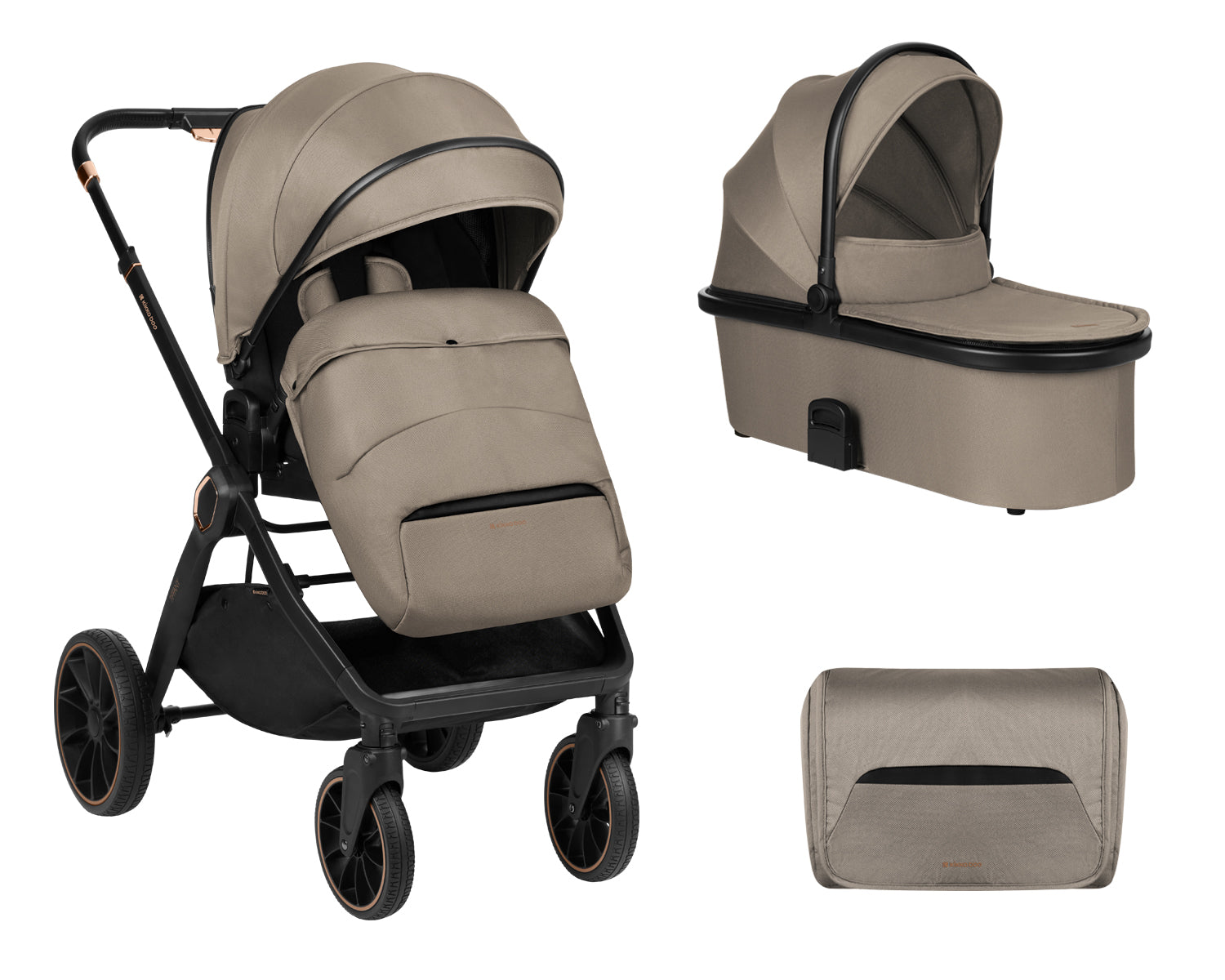 Комбинирана Количка 2в1 С Кош За Новородено Tiffany Beige 2024 Kikkaboo