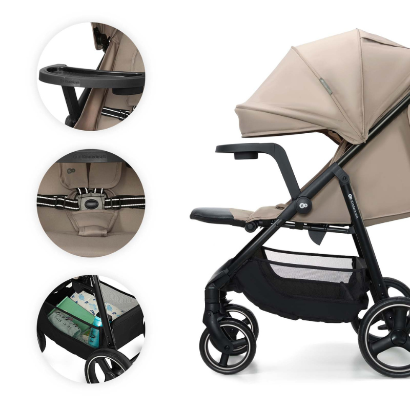 Trig 3 Бебешка Количка С Табла Stone Beige Kinderkraft