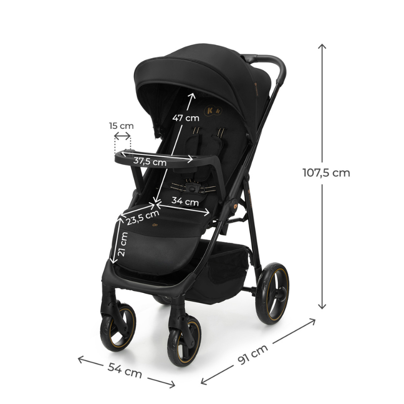 Trig 3 Бебешка Количка С Табла Onyx Black Kinderkraft