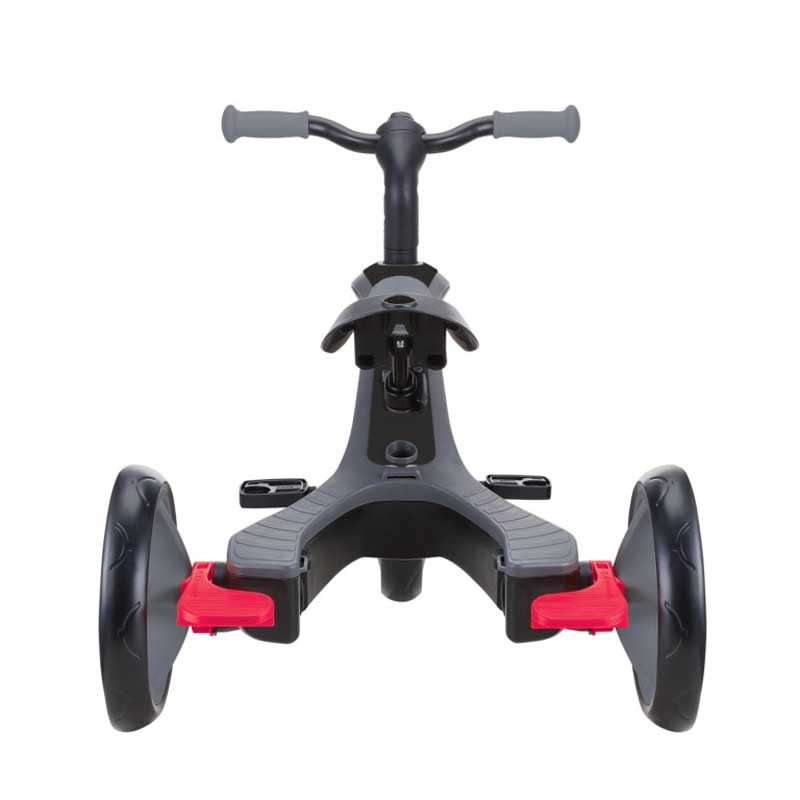 Tricicletă Globber Explorer Trike Deluxe Play 4 în 1 cu copertină, neagră.