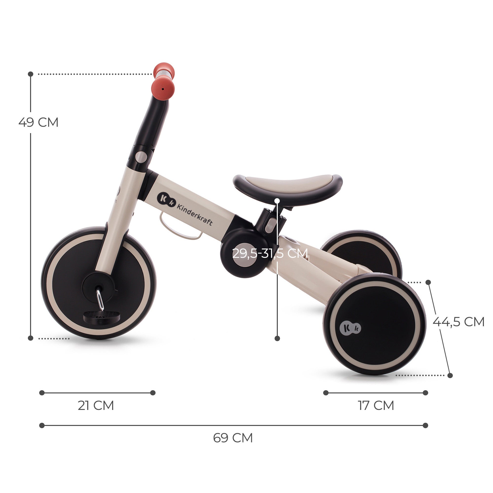 Триколка Kinderkraft 4Trike 3В1 Grey --- BebeMama