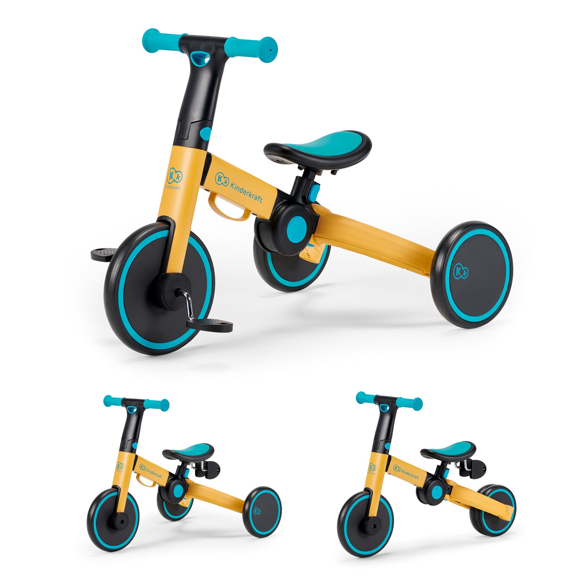Триколка Kinderkraft 4Trike 3В1 Жълт --- BebeMama