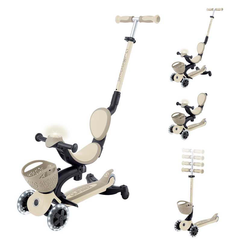 Тротинетка 5 В 1 Baby Learn 360° Flash Lights Бежова Globber